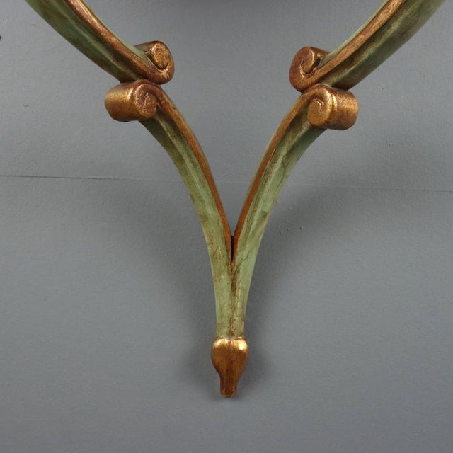 Drop-Shaped Console Table in Fir with Faux Marble Finish For Sale - Image 6 of 10
