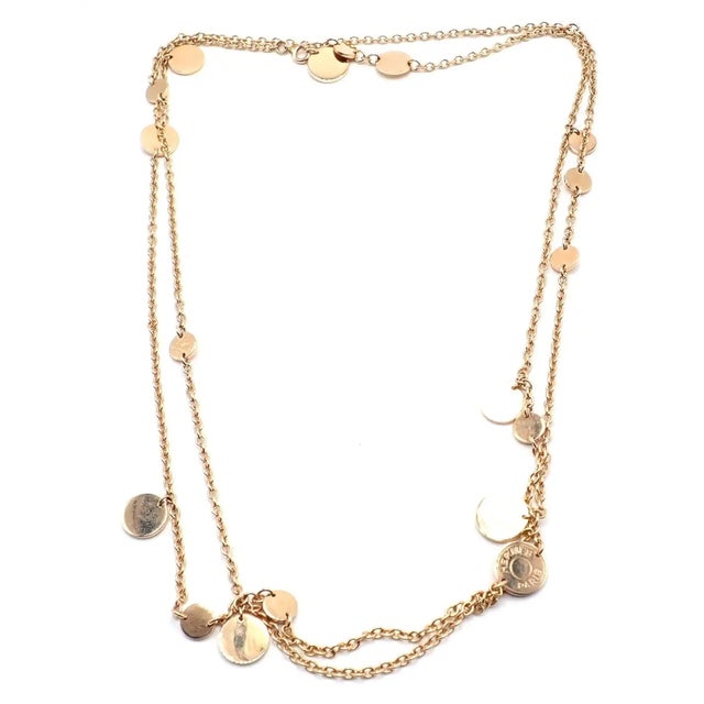 1990s Hermes Confetti Rose Gold 42" Long Link Chain Necklace For Sale - Image 5 of 10