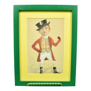 "Dapper Huntsman" C1894 Watercolour by Reginald ? For Sale