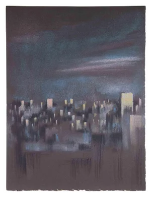Bernadette Kelly, The Buildings in the Night, Mixed Media, 1980s