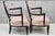 Traditional Barbara Barry Baker Furniture Pink Mahogany Frame Oval X Back Lounge Chairs a Pair For Sale - Image 3 of 8