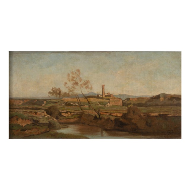 Gustave Saltzmann, Campagna Romana (Roman Countryside), Oil on Canvas For Sale