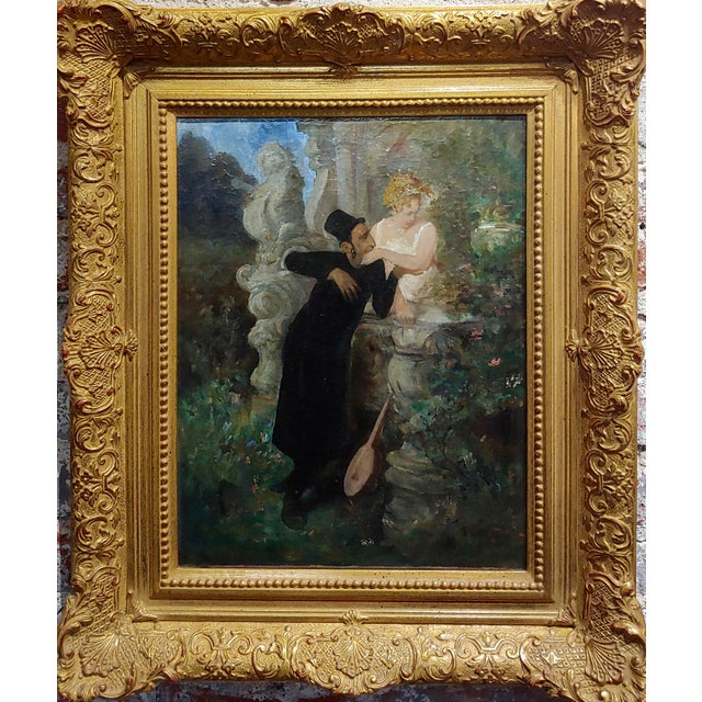 18th Century Oil Painting Musician Seducing A Woman By The Window Chairish