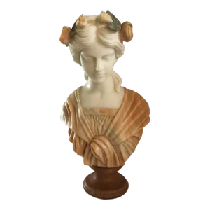Early 20th Century Italian Art Nouveau Bust of a Maiden