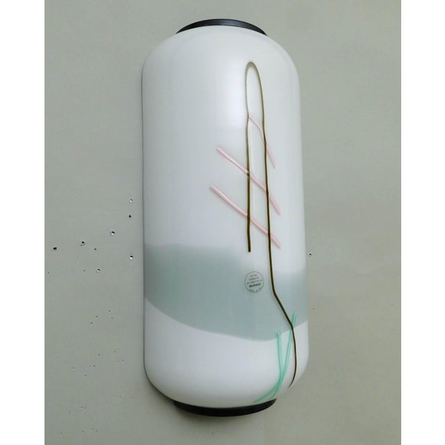 Italian 20th Century Frosted White Murano Sconces, a Pair For Sale - Image 3 of 7