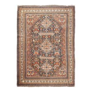 Late 18th Century Antique Persian Qashqai Rug 5'10'' x 8'2'' For Sale