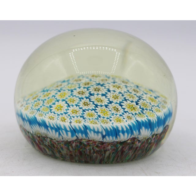 Murano Mid-20th Century Large Murano Glass Millefiori Paperweight For Sale - Image 4 of 4