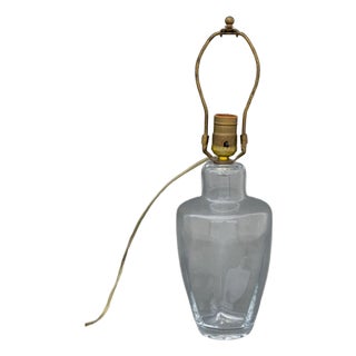 Late 20th Century Simon Pearce Clear Glass Table Lamp For Sale