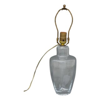 Simon Pearce Clear Glass Table Lamp For Sale