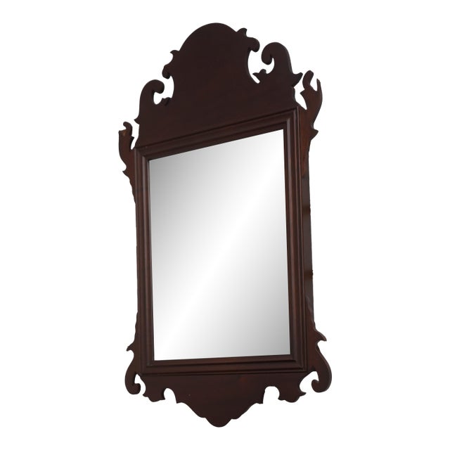 1990s Virginia Metalcrafters Colonial Williamsburg Mahogany Shelf & Mirror For Sale