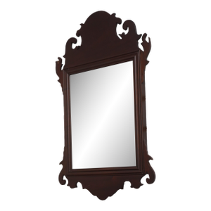 1990s Virginia Metalcrafters Colonial Williamsburg Mahogany Shelf & Mirror