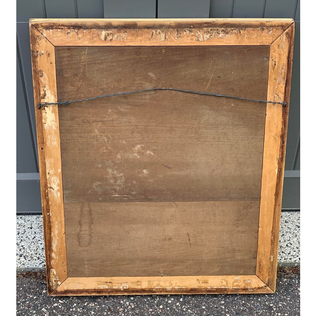 Hollywood Regency Mid-Century Giltwood Wall Mirror With Verre Églomisé Border For Sale - Image 3 of 8