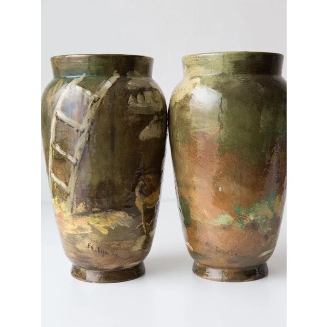 Barbotine Vases by Theodore Lefront, Set of 2 For Sale - Image 5 of 10