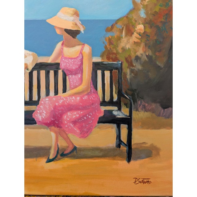 Contemporary Bermona - 30x24" Oil on Canvas Painting, Beach, Summer, Vintage For Sale - Image 3 of 4