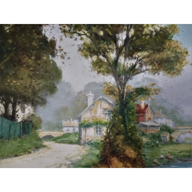 Manuel Robbe, Landscape with River and Bridge, Circa 1930 For Sale - Image 4 of 7