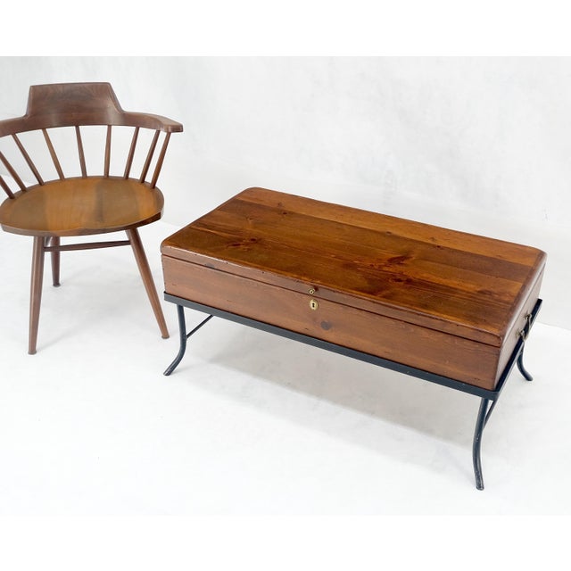 Vintage Hope Chest Storage Box on Metal Frame Box For Sale - Image 14 of 15