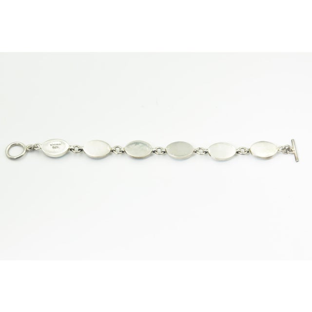 Late 20th Century Mexican Turquoise Sterling Silver Link Bracelet For Sale - Image 10 of 14