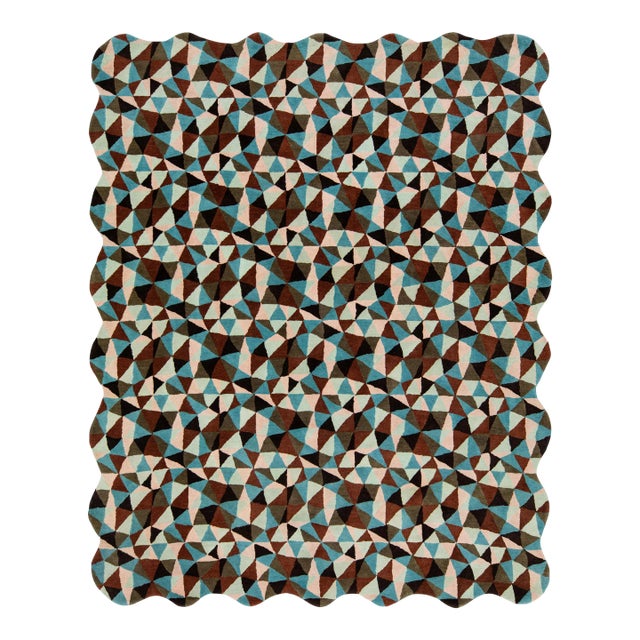 Mosaico Hand-Tufted Modern Wool Rug With Multicolor Pattern by Apadana For Sale