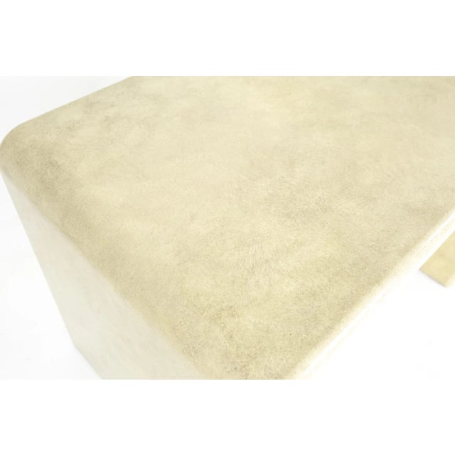 Beige Karl Springer Lacquered Goat Skin Side End Table For Sale - Image 8 of 9