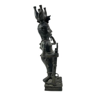 Early 20th Century Benin Bronze Warrior Figure Nigeria For Sale