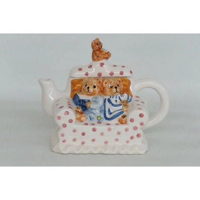 English Tea Nee Sitting Pretty Teddy Bear Collection Vintage Teapot For Sale - Image 3 of 11