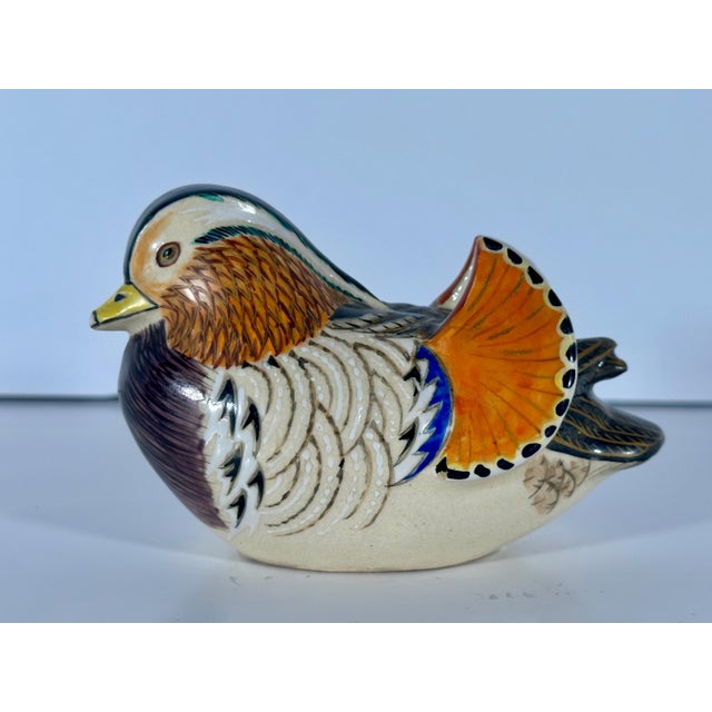 Figurative Early 20th Century Kutani Satsuma Mandarin Duck Figurine by Ito Tozan, Rare For Sale - Image 3 of 10