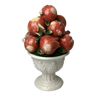 Vintage Italian Pottery Pomegranate Topiary For Sale