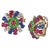 Diamonds, Sapphire & Emeralds Earrings & Brooch / pin Jewelry Set. Circa: 1960's. Impressive 18k gold set of earrings and...