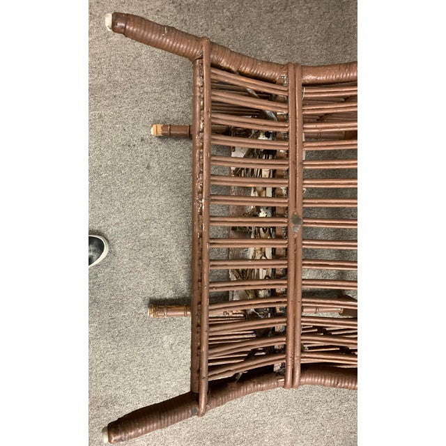 1910s Antique Ficks Reed Split Reed Lounge Armchair For Sale - Image 5 of 7
