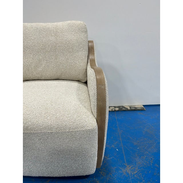 Modern Swivel Chair - Nubby Cream For Sale - Image 4 of 7