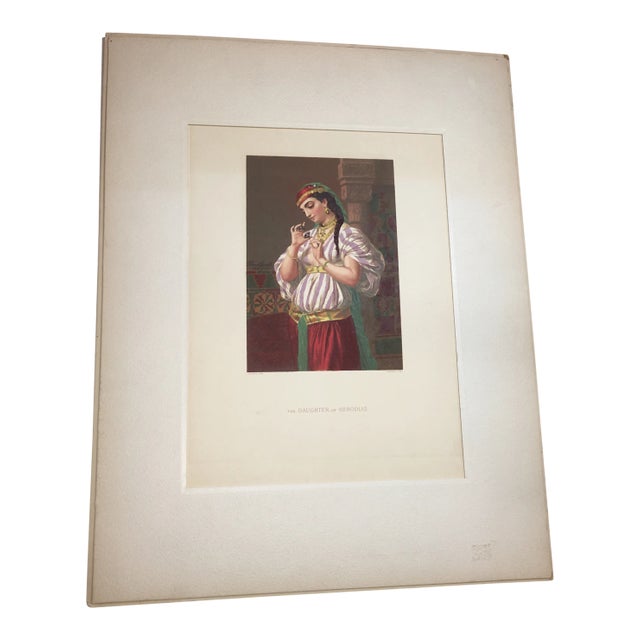 Emile Vernet Lecomte Daughter of Herodias Lithograph For Sale
