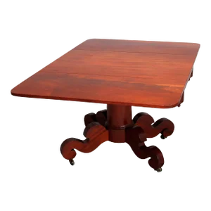 Antique American Empire Meek's School Mahogany Table, Circa 1840