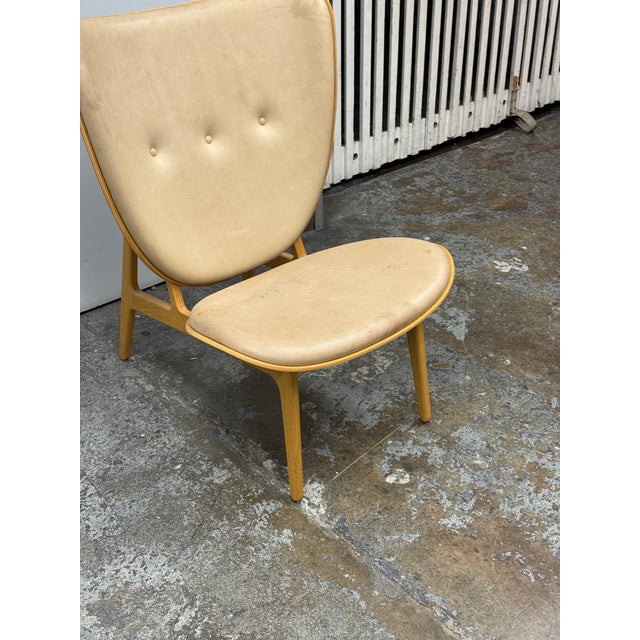 Norr11 Elephant Vintage Leather Lounge Chair, Natural Oak For Sale - Image 10 of 12