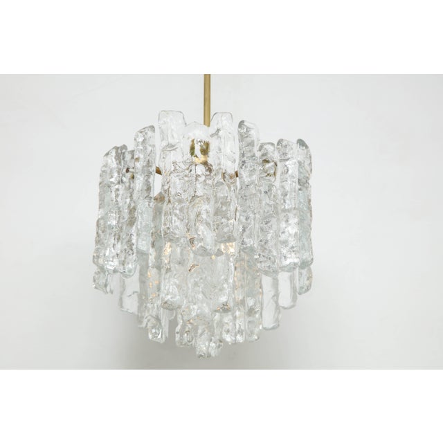 J.T. Kalmar 1960s Kalmar Ice Glass Chandelier For Sale - Image 4 of 10