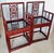 Maroon Antique Qing Dynasty Chinoiserie Fretwork Bamboo Rose Chairs a-Pair For Sale - Image 8 of 17