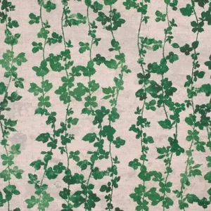 Green Brambles Natural Linen Fabric