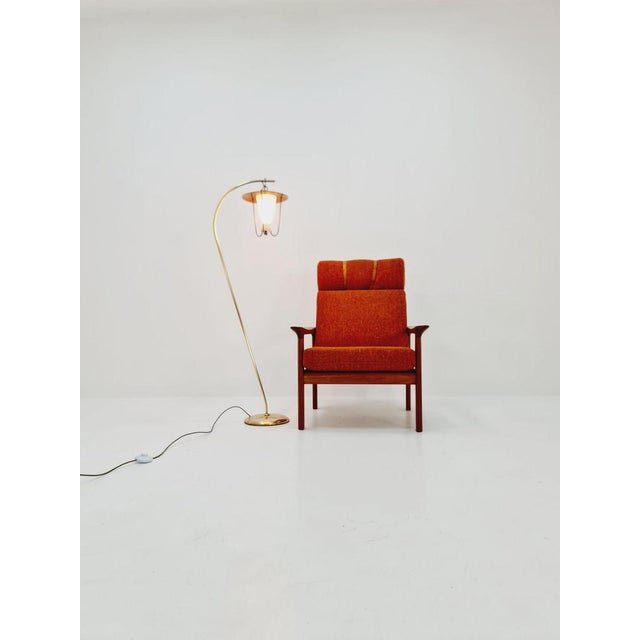 Mid-Century German Arc Floor Lamp in Brass, 1960s For Sale - Image 3 of 12