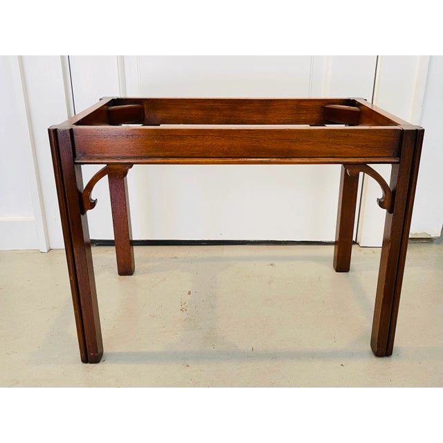 Vintage Pie Crust Mahogany Inlay Tray Top Coffee Table For Sale - Image 9 of 12