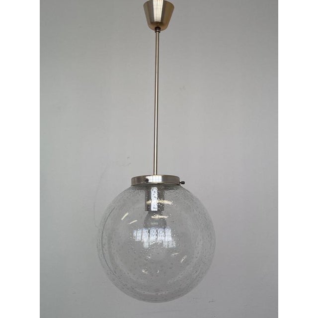 Mid-Century Art Glass Pendant Lights, Former Czechoslovakia, 1970s, Set of 2 For Sale - Image 6 of 9