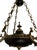 French Empire 6 Light Chandelier in Black and Gold For Sale - Image 4 of 5