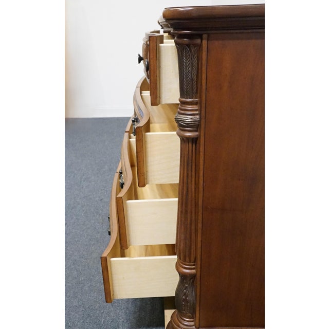 Wood Kevin Charles Cherry Contemporary Traditional Empire Style 68" Double Dresser For Sale - Image 7 of 12