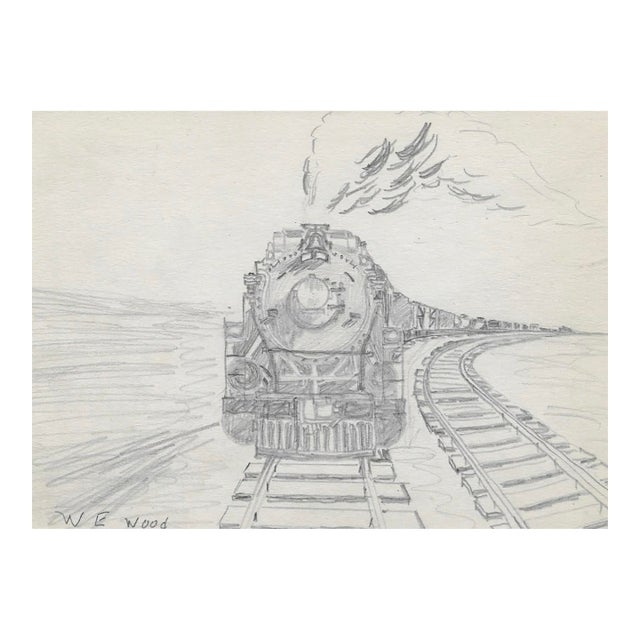 1943 William Wood Train Drawing For Sale