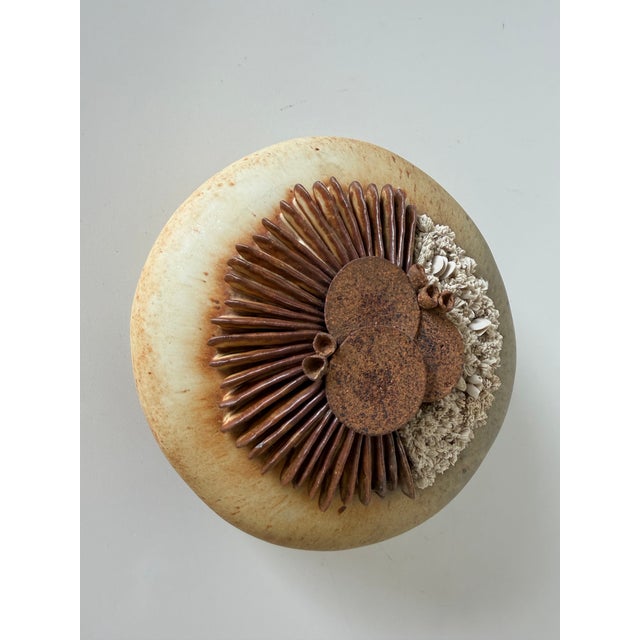 Brown Mid Century Organic Modern Warren Hullow Sea Form Studio Pottery Sculpture For Sale - Image 8 of 12