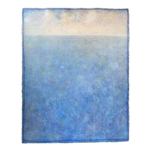 "Mid Day" Abstract Landscape Acrylic and Water Soluble Painting on Paper by Elwood Howell