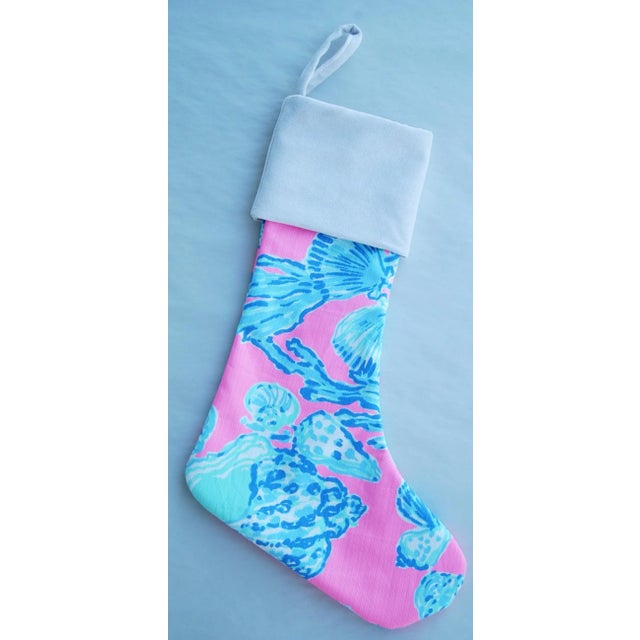 Lilly Pulitzer style colorful and cheerful custom-tailored Christmas stocking from vintage/never used printed cotton...