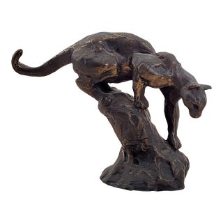 Vintage Small Casting of a Mountain Lion, u.s.a., Circa 1970 For Sale