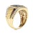 Contemporary Men's 14K Yellow Gold Plated .925 Sterling Silver 1 1/2 Cttw White and Black Treated Diamond Cluster Ring (Black / I-J Color, I2-I3 Clarity) - Size 12 For Sale - Image 3 of 6