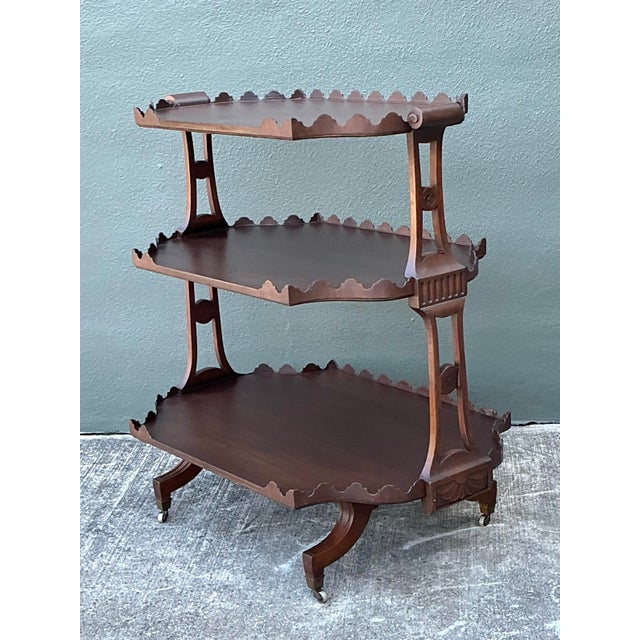 Vintage Regency Scalloped Tabouret For Sale - Image 9 of 12