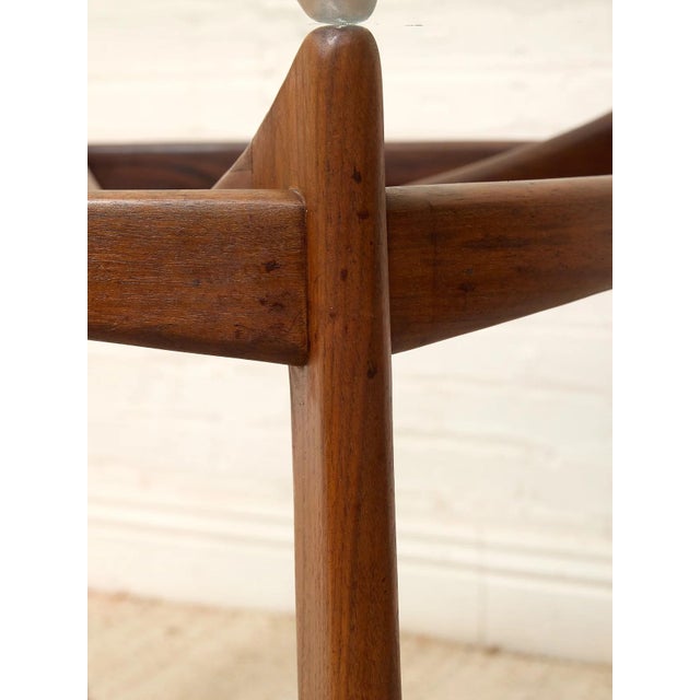 Styled After 1960s Adrian Pearsall Rare Sculptural Walnut & Glass Dining Table For Sale - Image 12 of 12