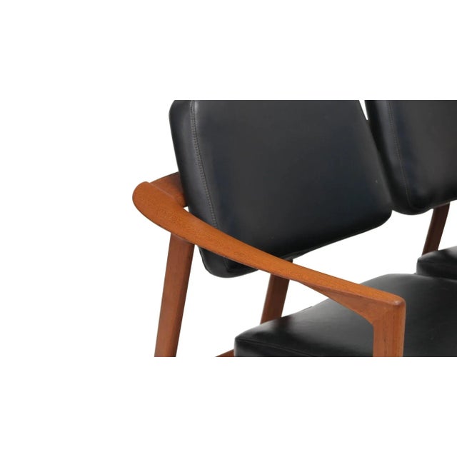 Mid 20th Century Folke Ohlsson Ascot Teak Frame Sofa in Black For Sale In San Francisco - Image 6 of 11